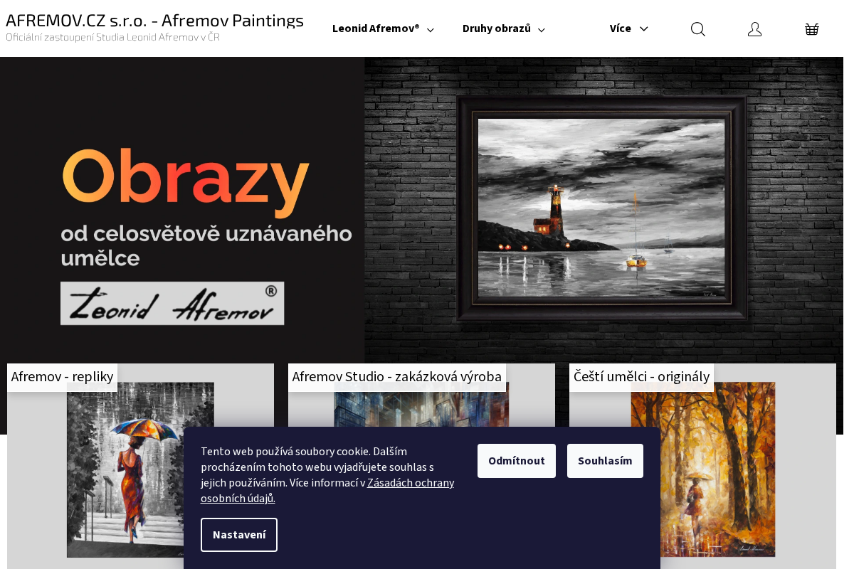 afremov-paintings.cz homepage screenshot