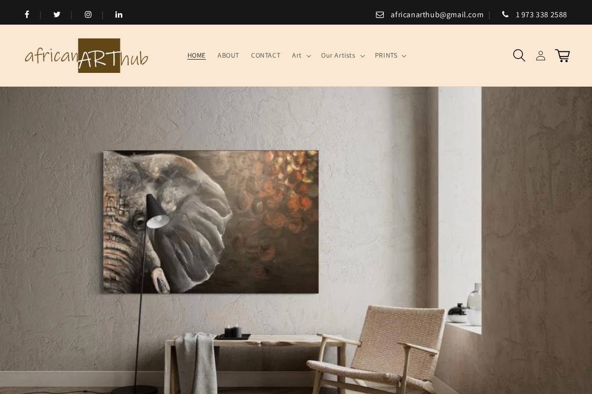 africanarthub.com homepage screenshot