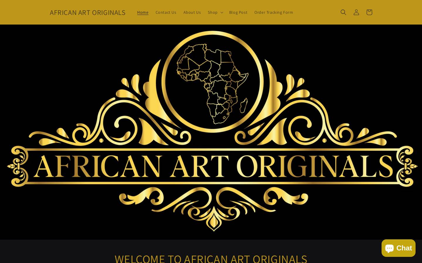 africanartoriginals.com homepage screenshot