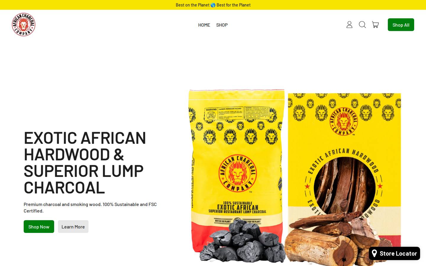 africancharcoalcompany.com homepage screenshot