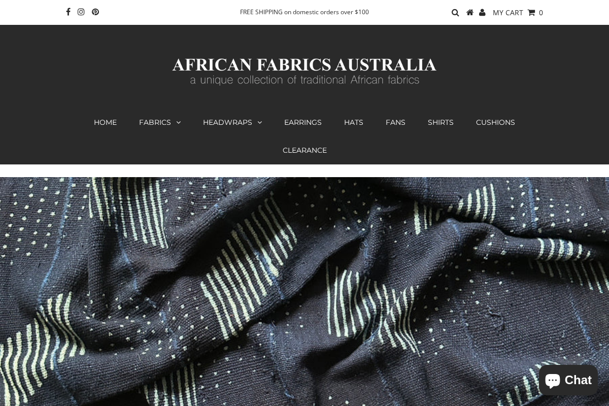 AFRICAN FABRICS AUSTRALIA homepage screenshot