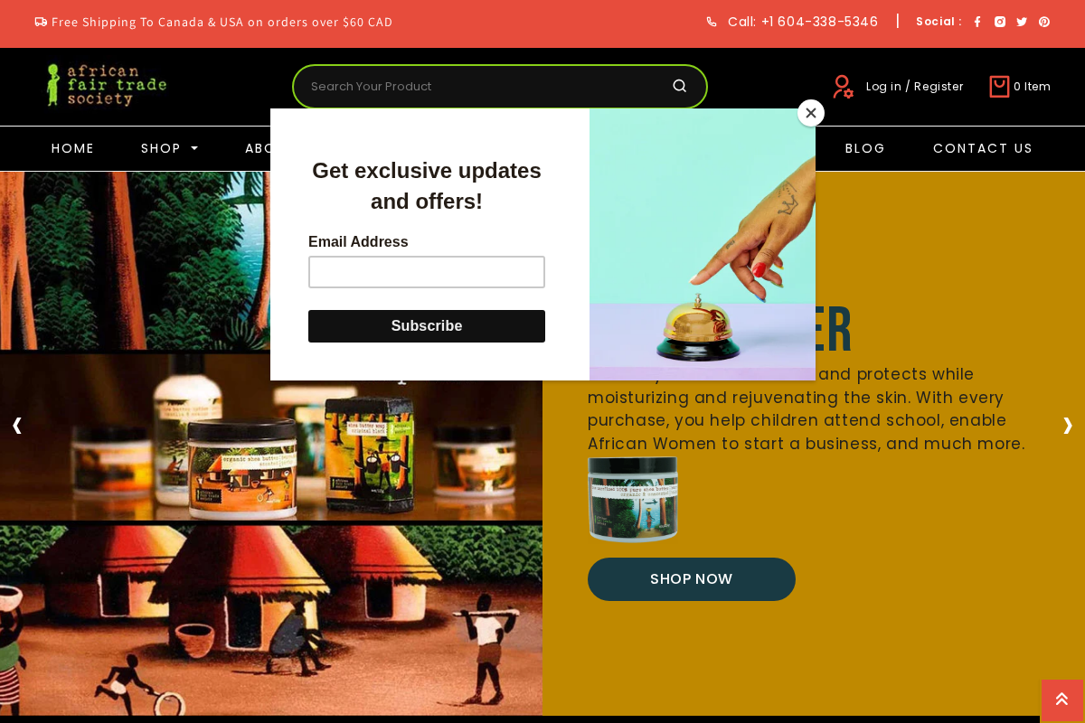 African Fair Trade homepage screenshot