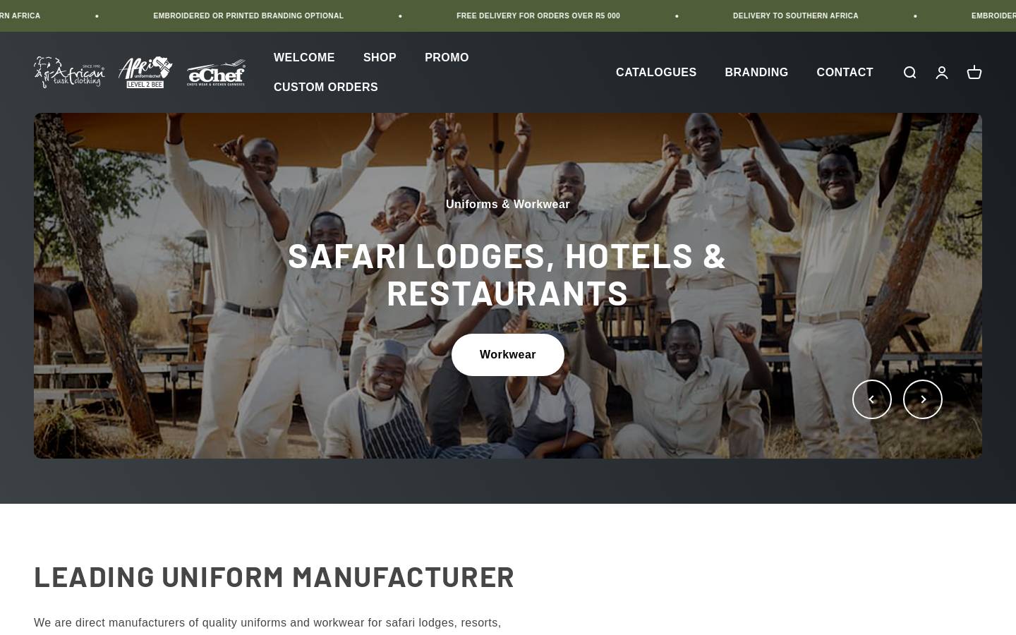 africantuskshop.co.za homepage screenshot