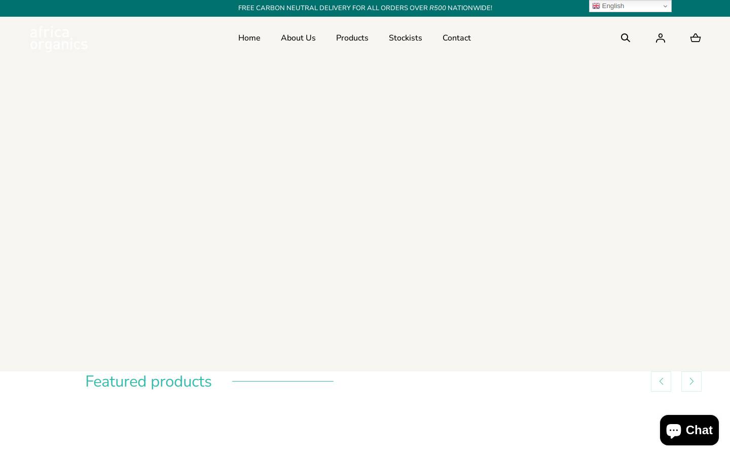 africaorganics.co.za homepage screenshot