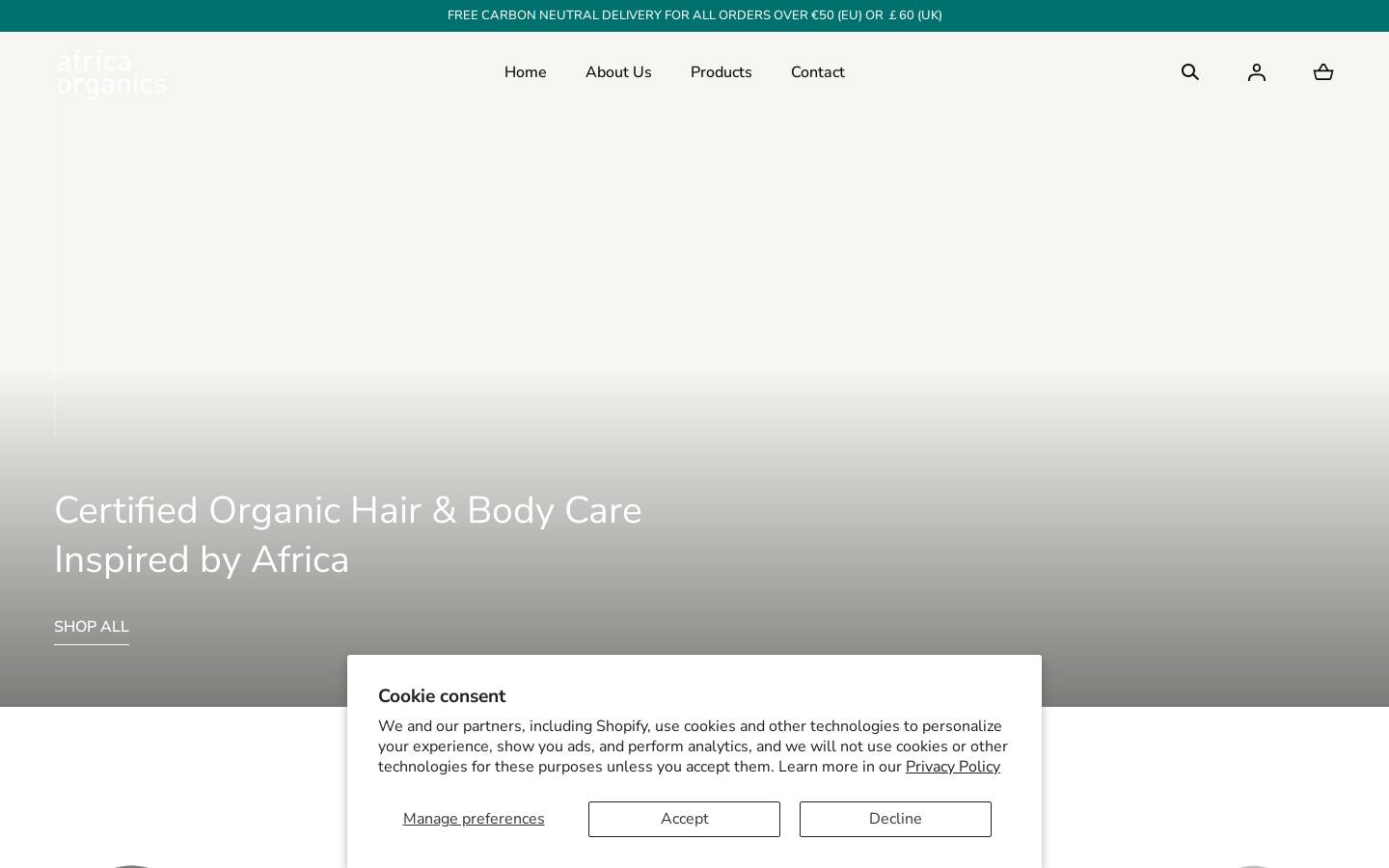 africaorganics.eu homepage screenshot