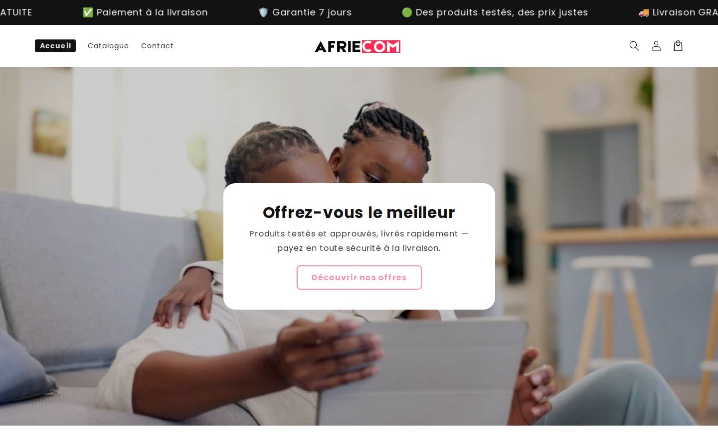 afriecom.com homepage screenshot