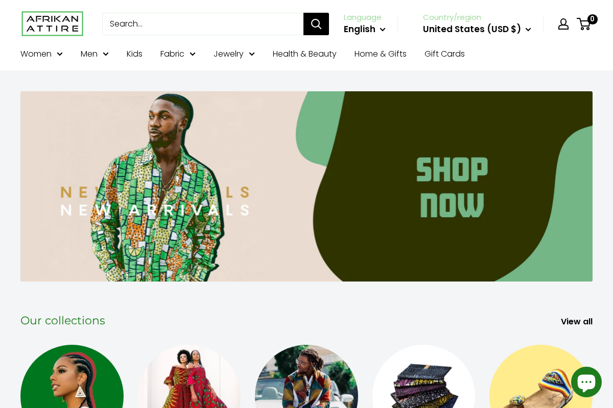 afrikanattire.com homepage screenshot