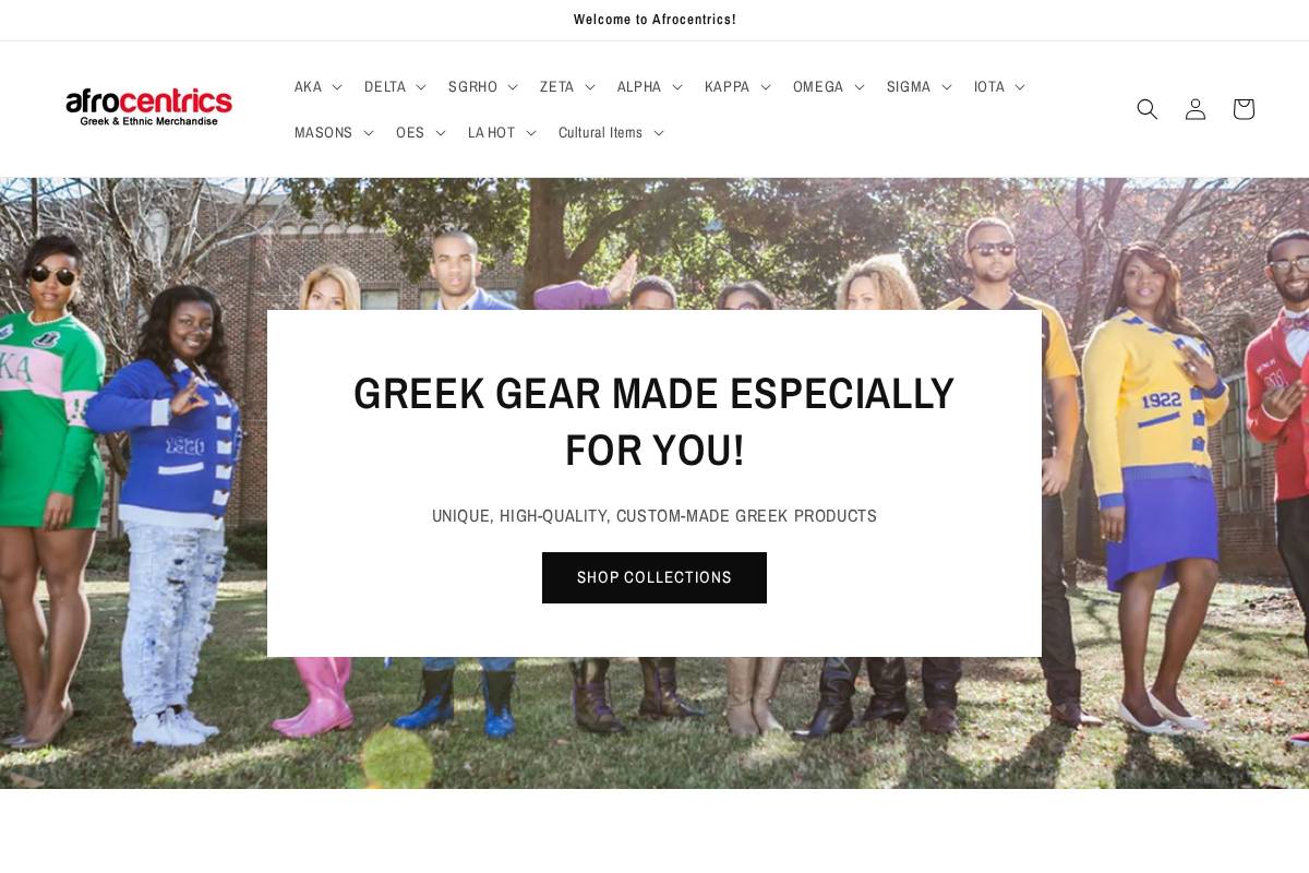 afrocentrics.com homepage screenshot