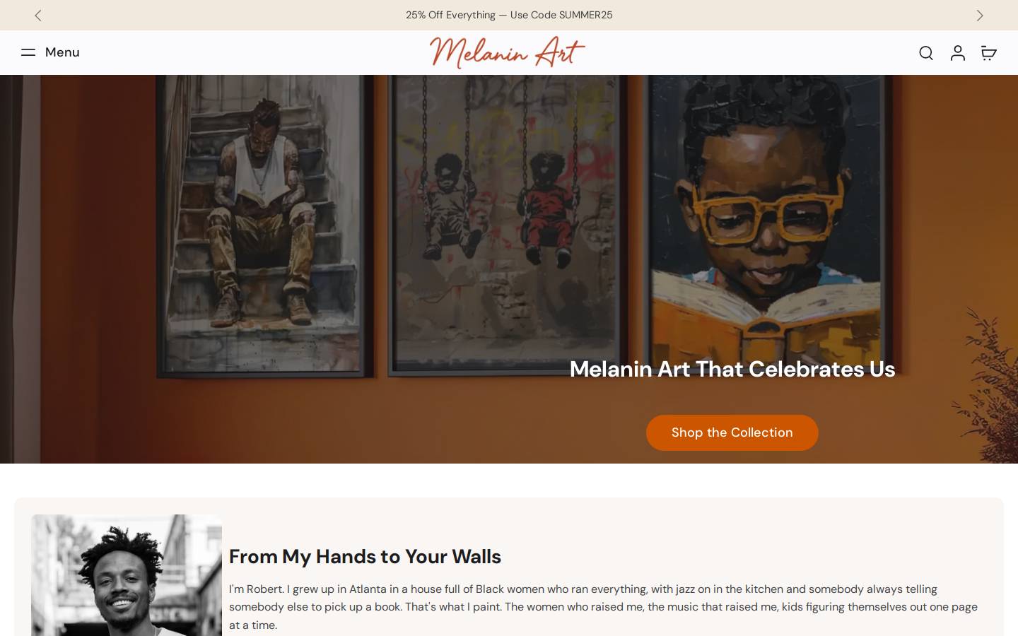 afrohemianart.com homepage screenshot