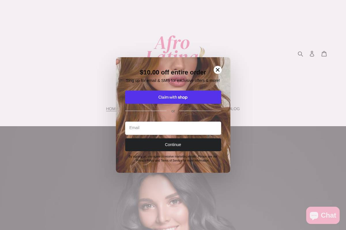 AFRO LATINA USA homepage screenshot