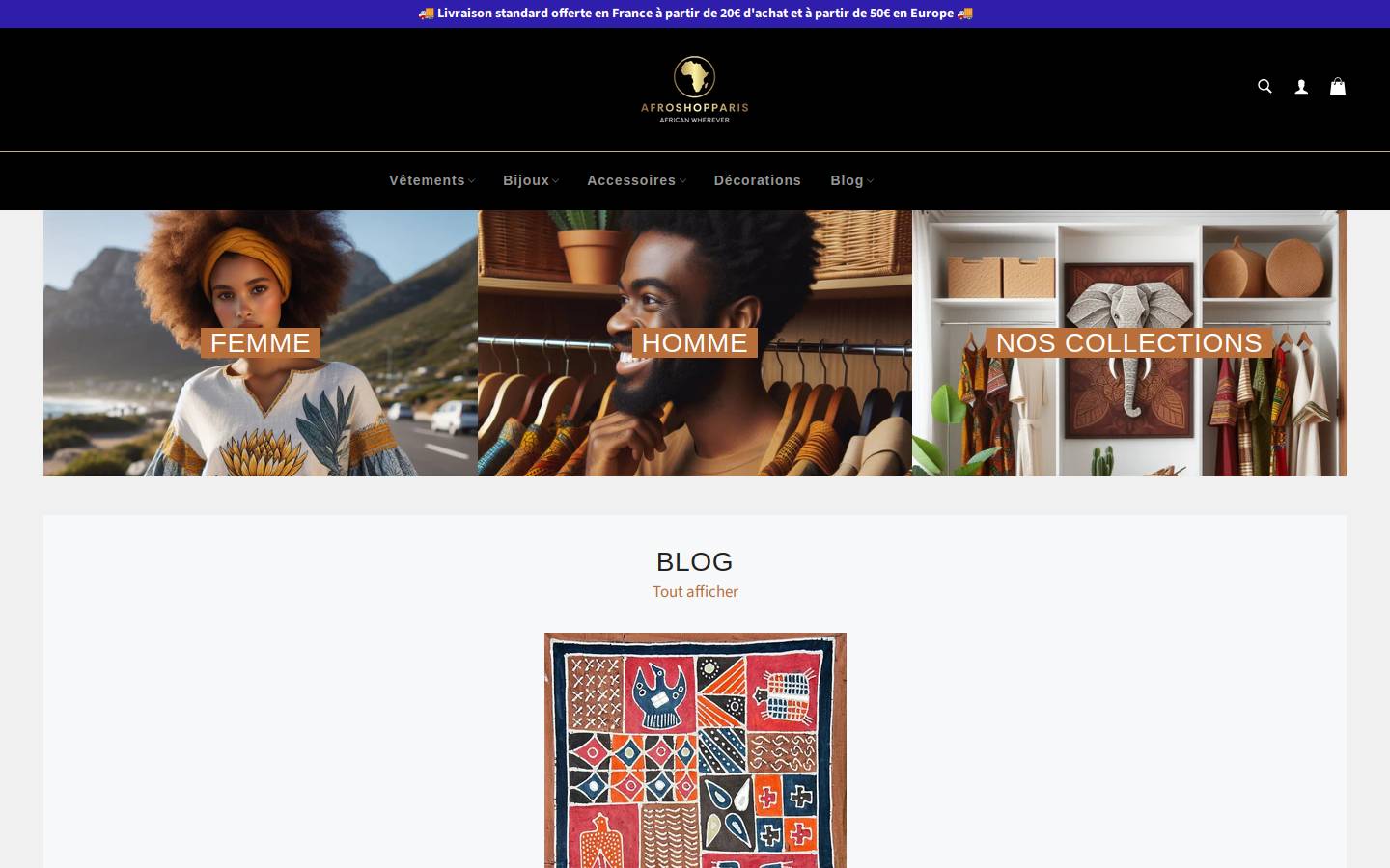 afroshopparis.com homepage screenshot
