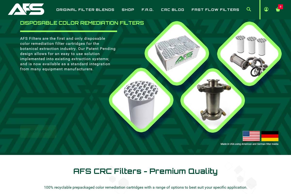 afsfilter.com homepage screenshot