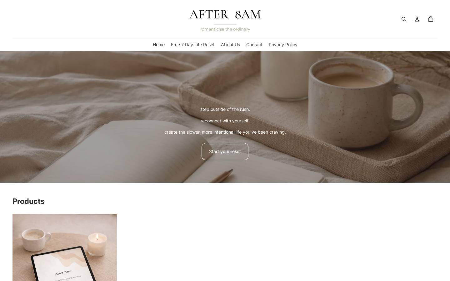 after8am.com homepage screenshot