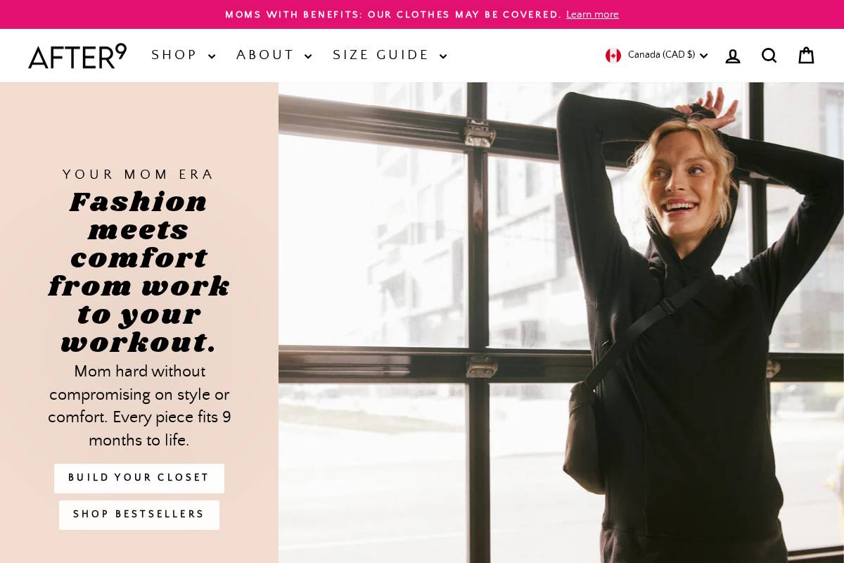 after9.ca homepage screenshot