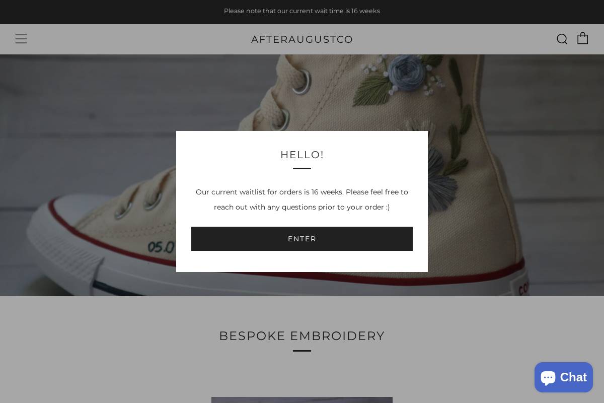 afteraugustco.com homepage screenshot