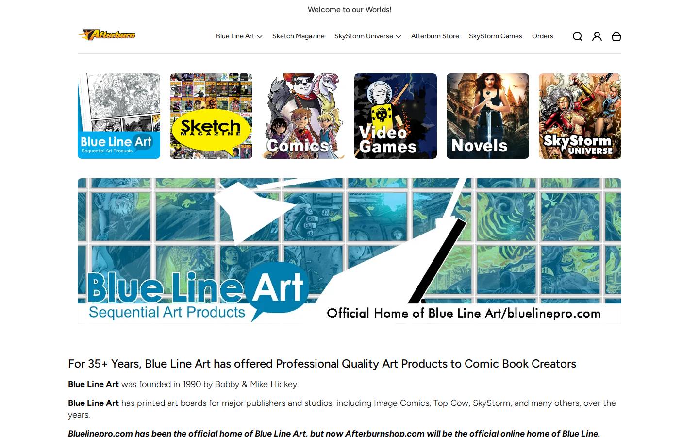 afterburnshop.com homepage screenshot