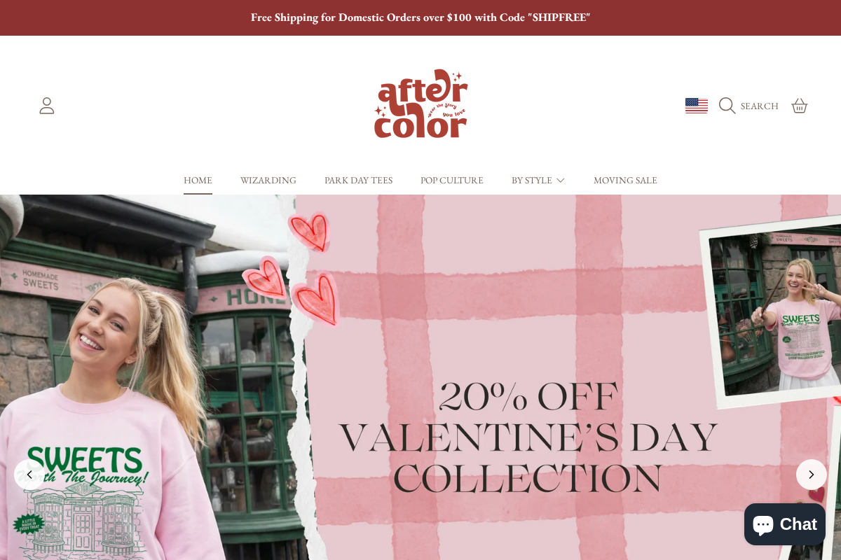 Aftercolor homepage screenshot