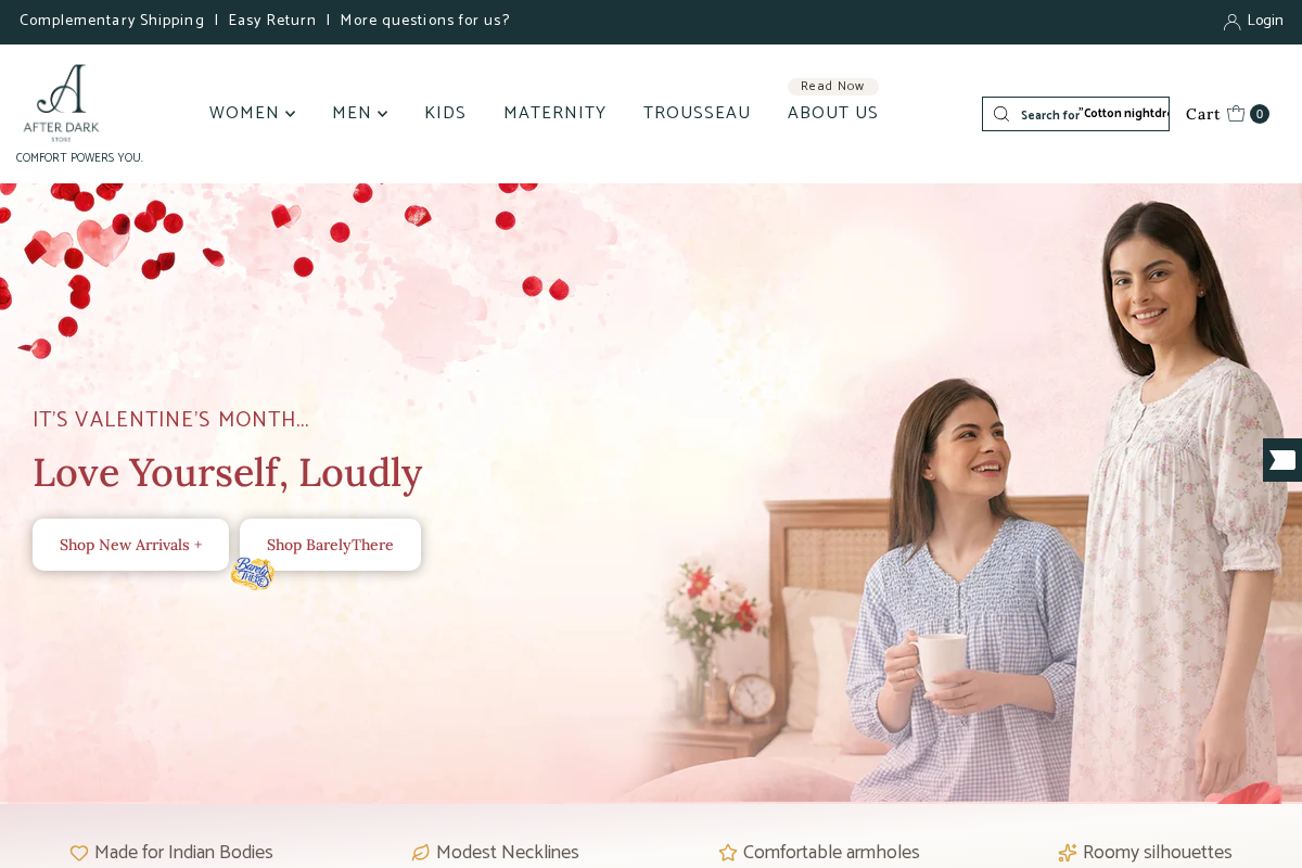 After Dark homepage screenshot