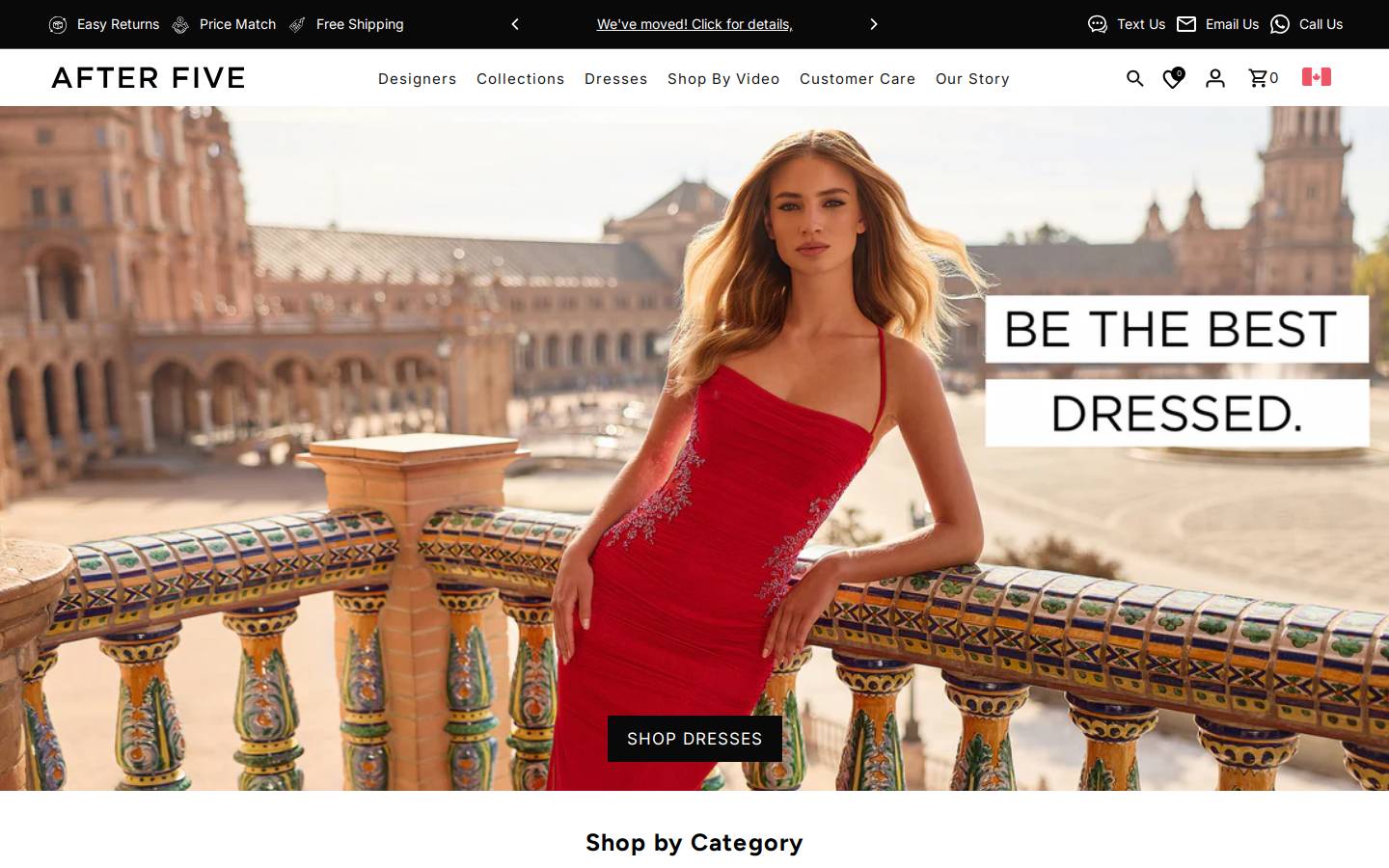 afterfivefashion.com homepage screenshot