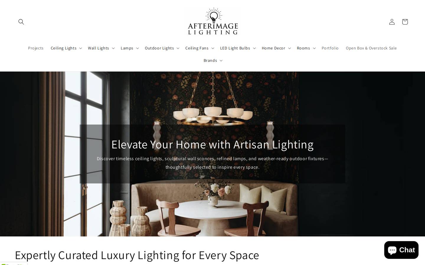 afterimagelighting.com homepage screenshot