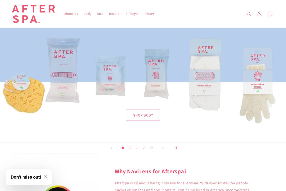 Afterspa homepage screenshot