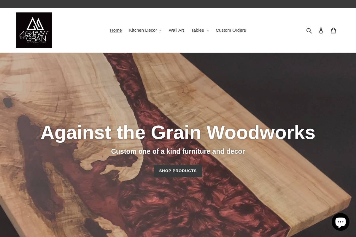 againsthegrainwoodworks.com homepage screenshot