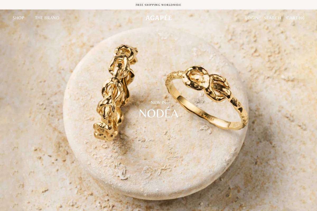 Agapée homepage screenshot