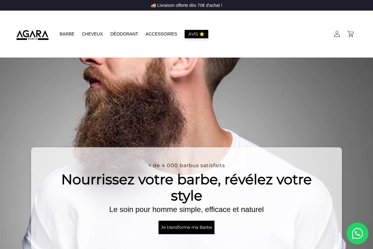 agara-naturel.fr homepage screenshot