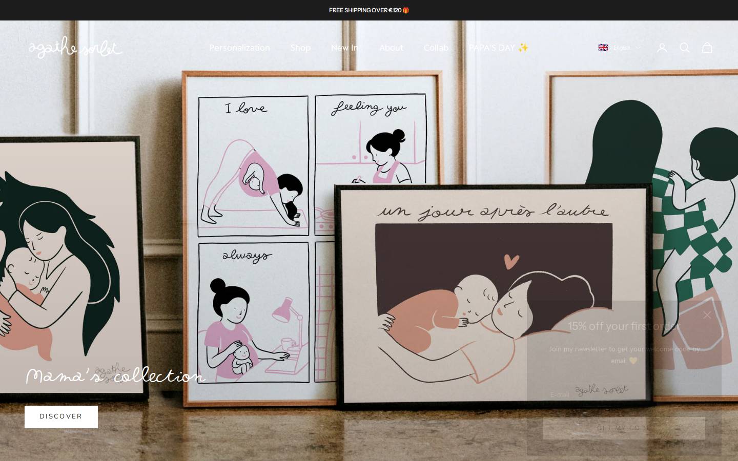 agathesorletshop.com homepage screenshot