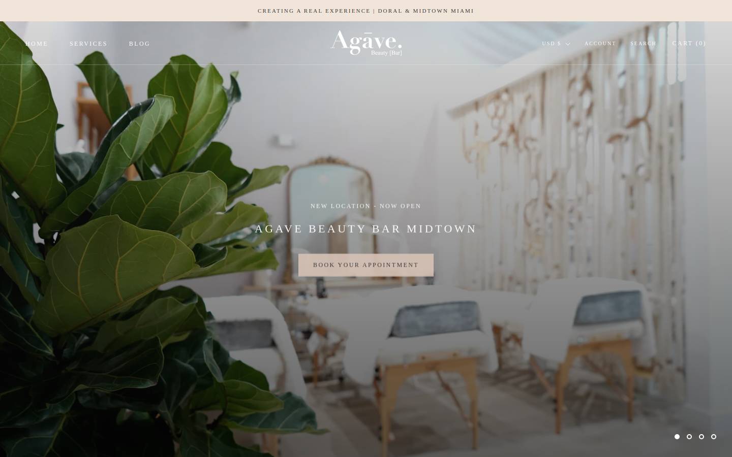 agavebeautybarmiami.com homepage screenshot