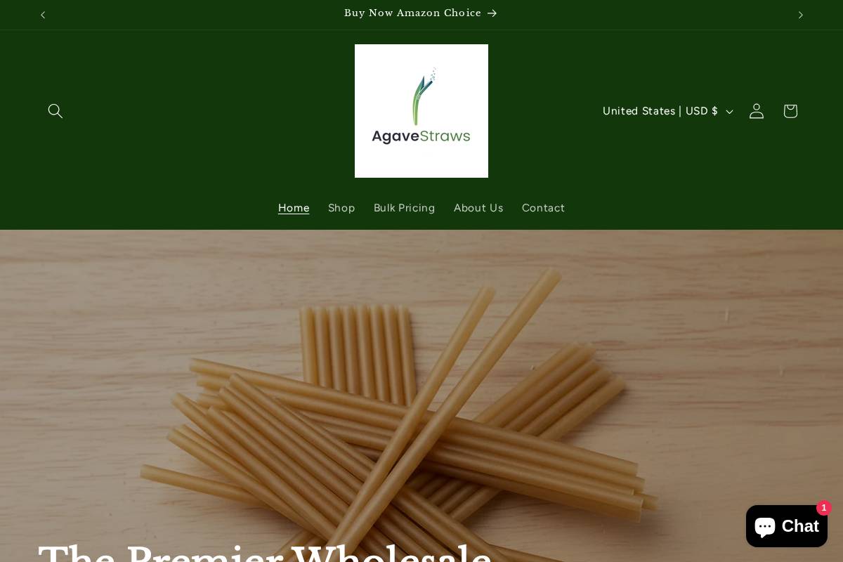 agavestraws.com homepage screenshot