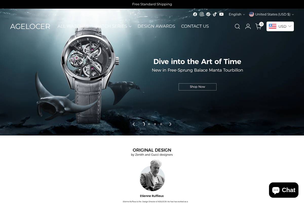 agelocerwatch.com homepage screenshot