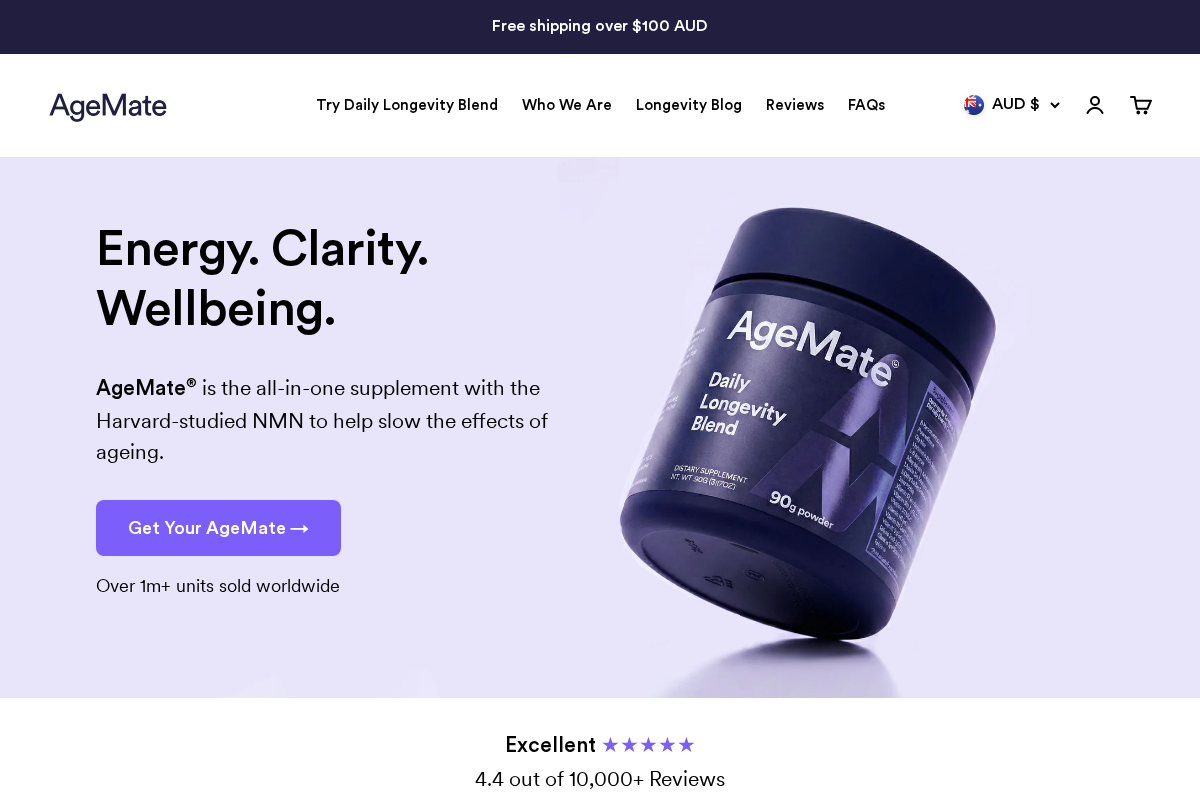 Agemate homepage screenshot