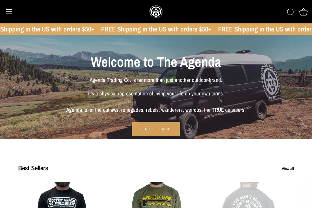 Agenda Trading Company homepage screenshot