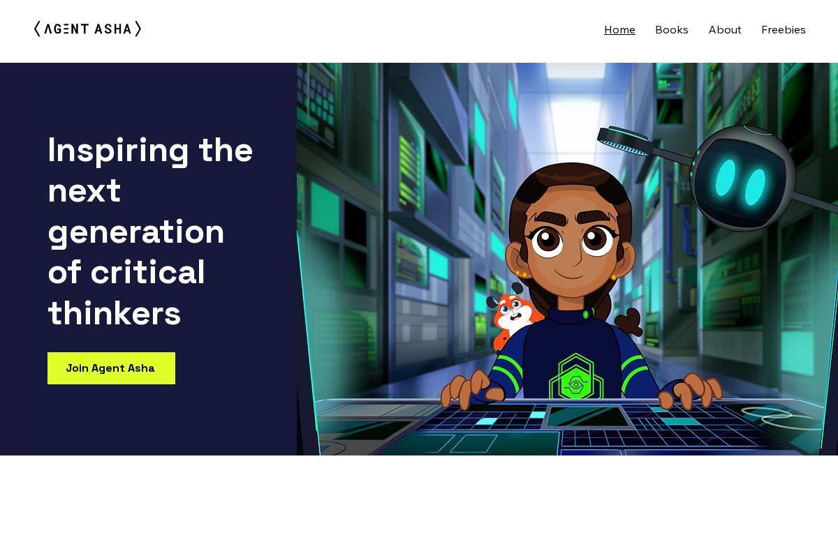 Agent Asha homepage screenshot