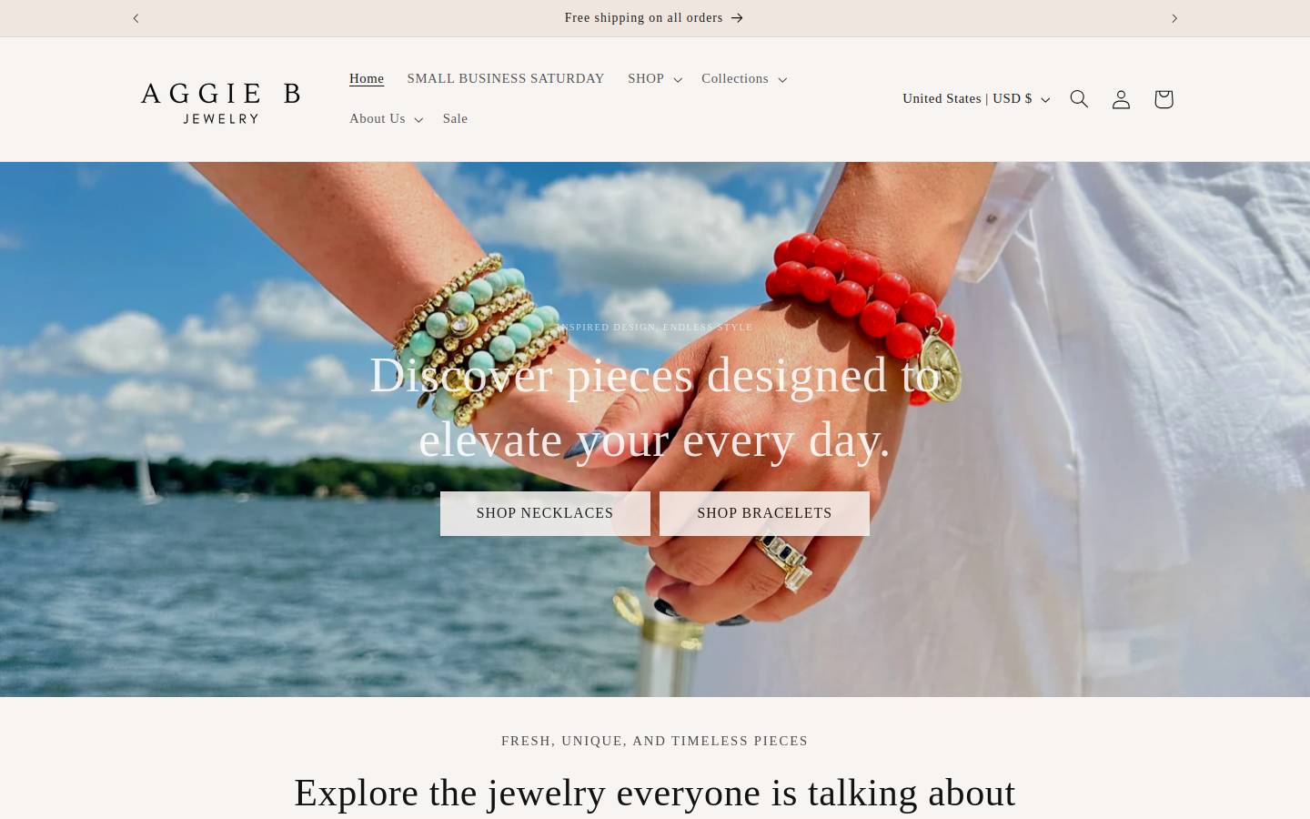 aggiebjewelry.com homepage screenshot