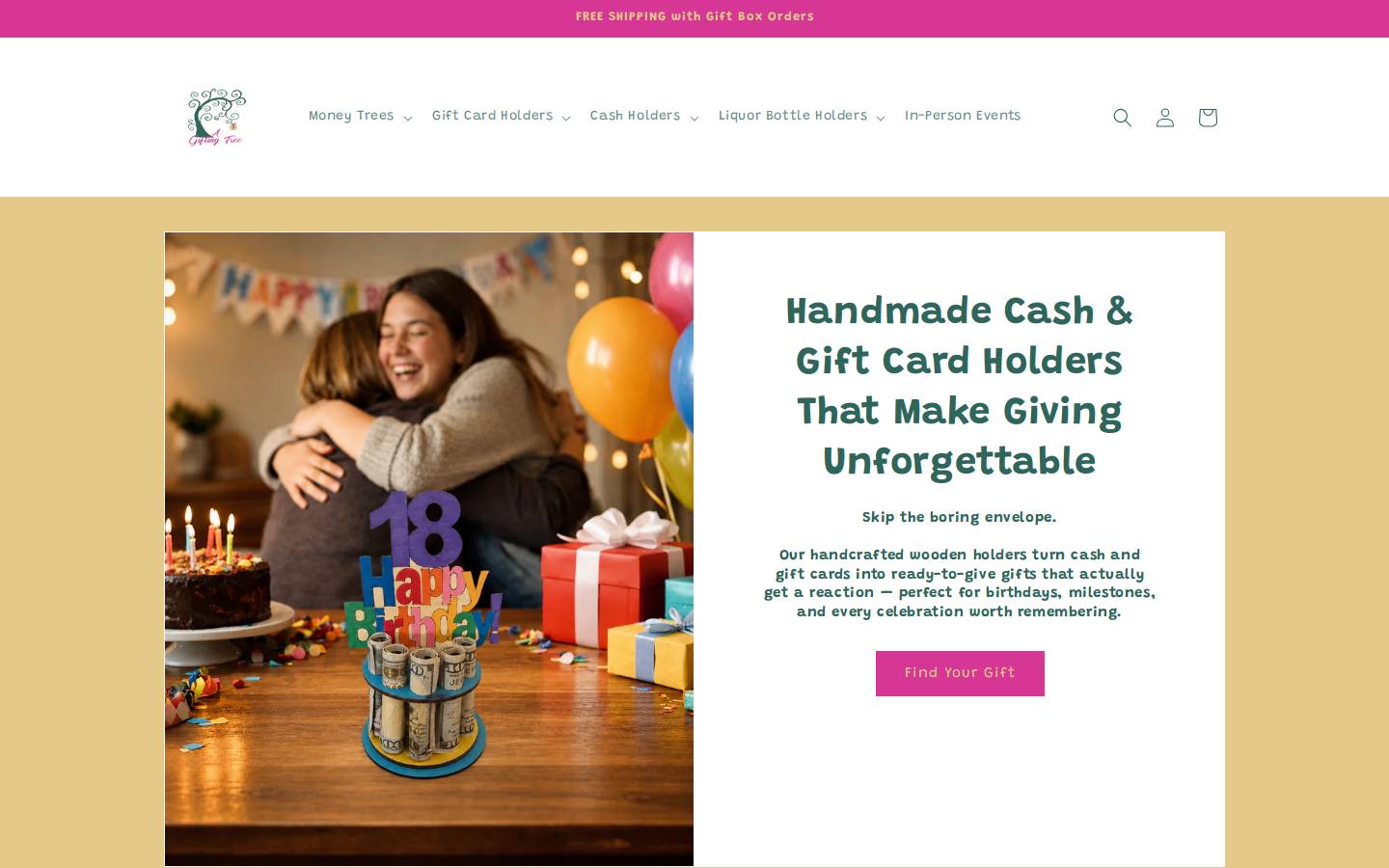 agiftingtree.com homepage screenshot