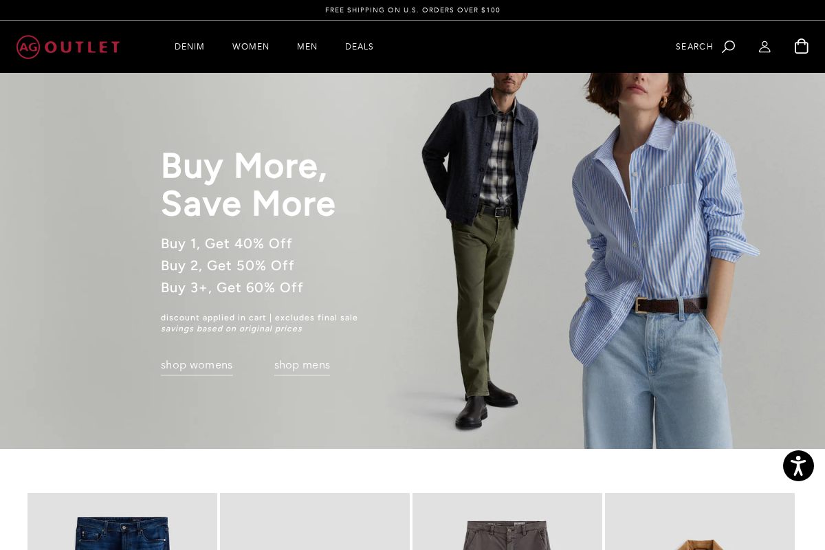 AG Jeans Outlet homepage screenshot