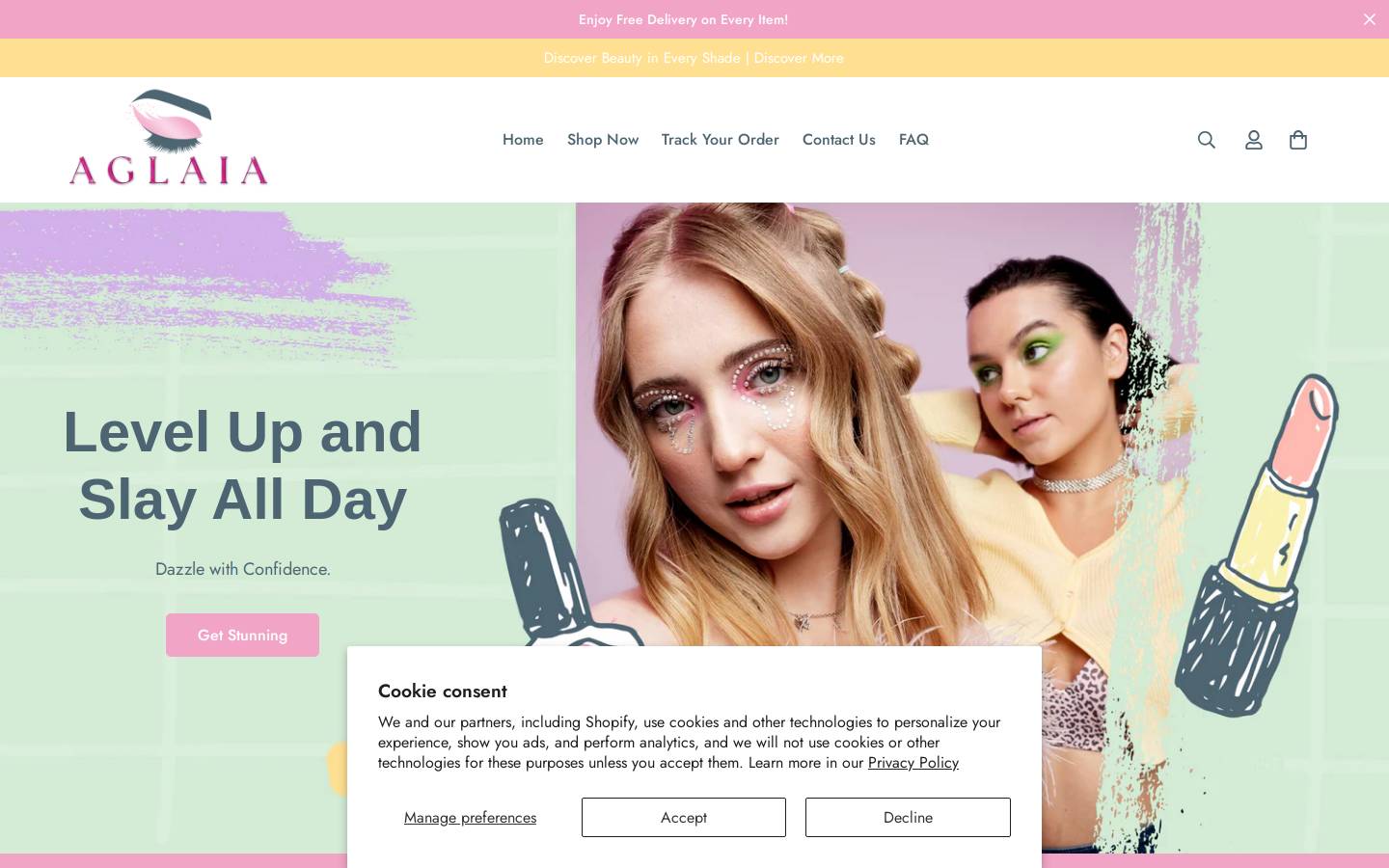 aglaiaonline.com homepage screenshot