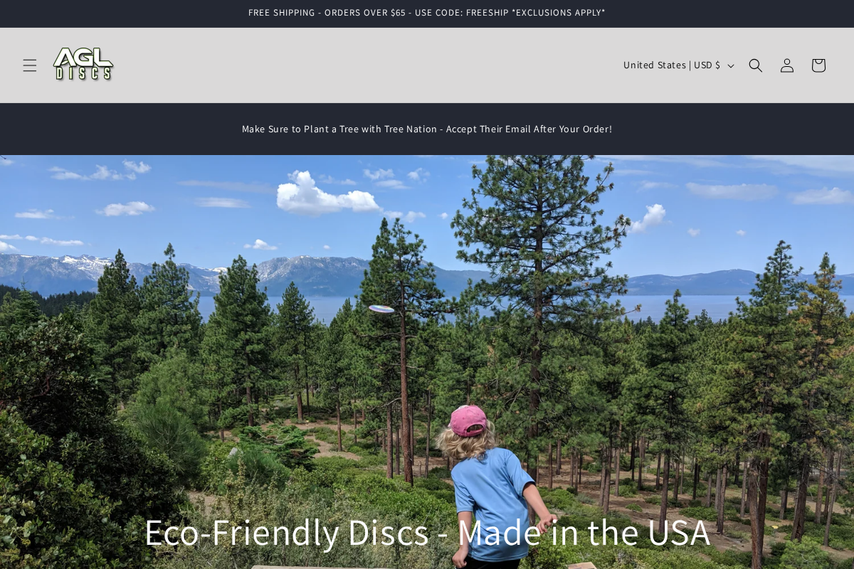 AGL Discs homepage screenshot