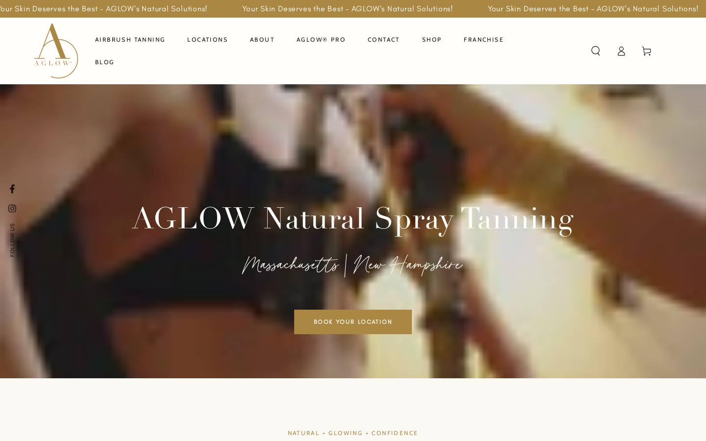 aglowairbrushtanning.com homepage screenshot