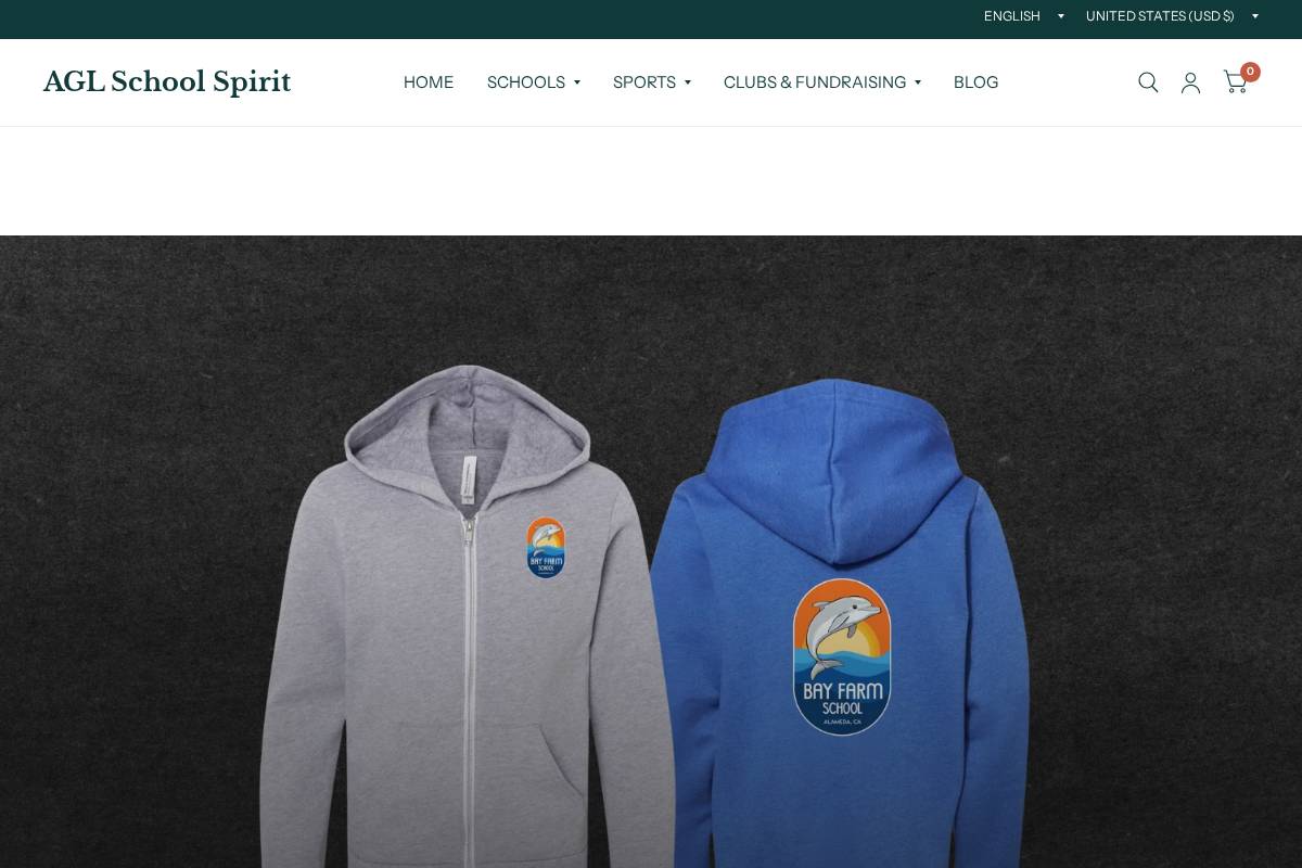 aglschoolspirit.com homepage screenshot