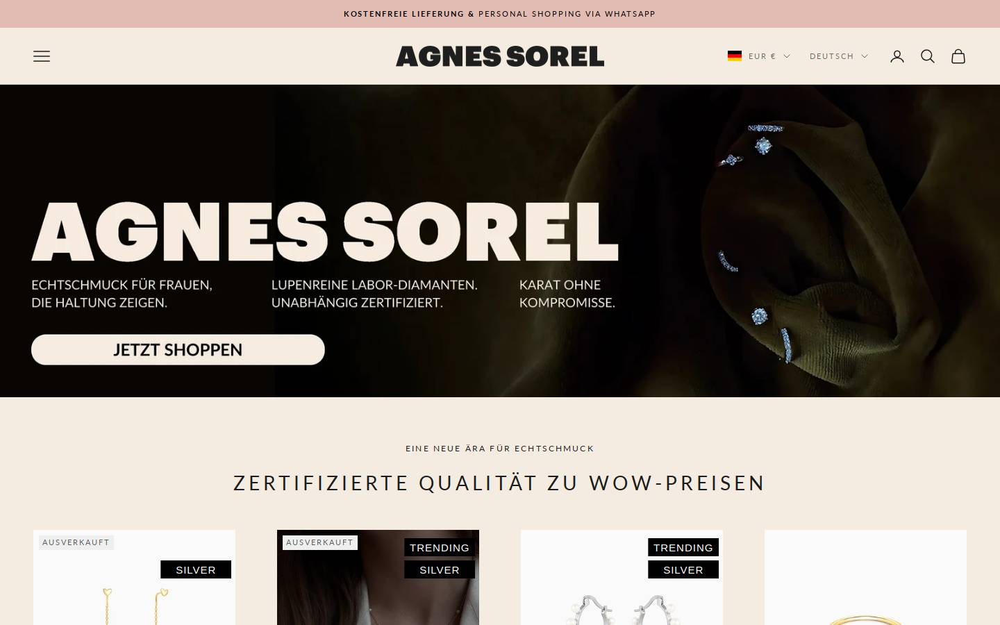 Agnes Sorel homepage screenshot