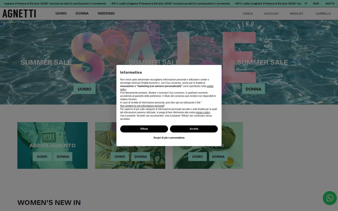 AGNETTI homepage screenshot