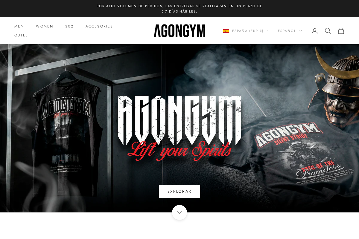 AGON GYM homepage screenshot