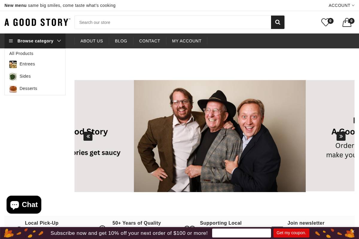 agoodstoryfoods.com homepage screenshot