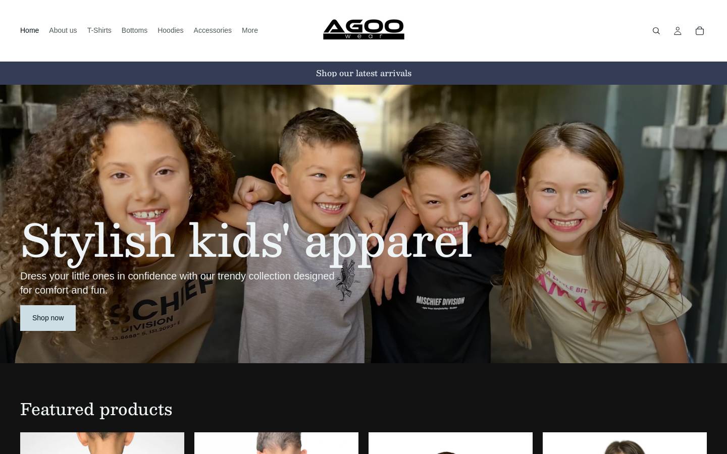 agoowear.com.au homepage screenshot