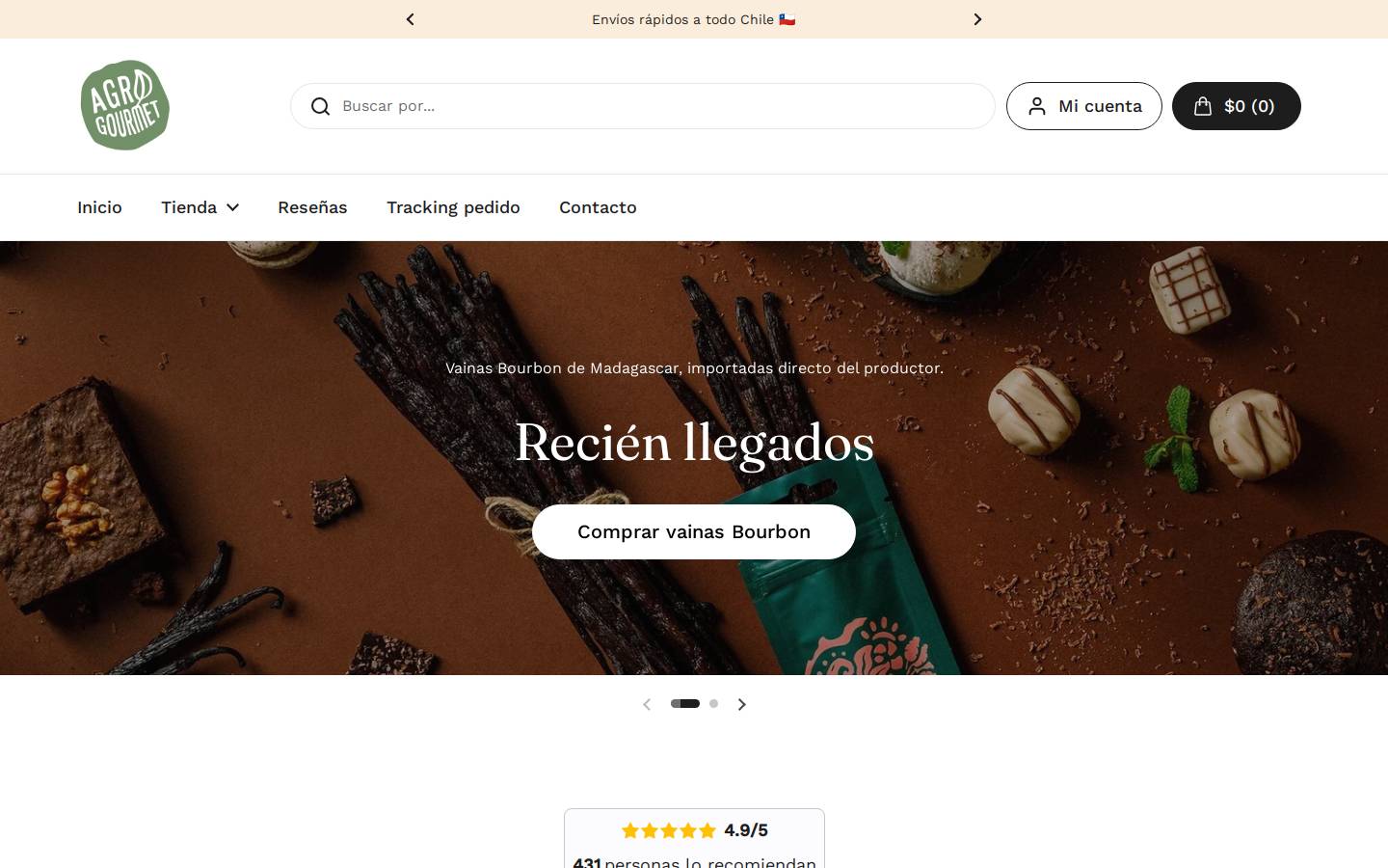 agourmet.cl homepage screenshot