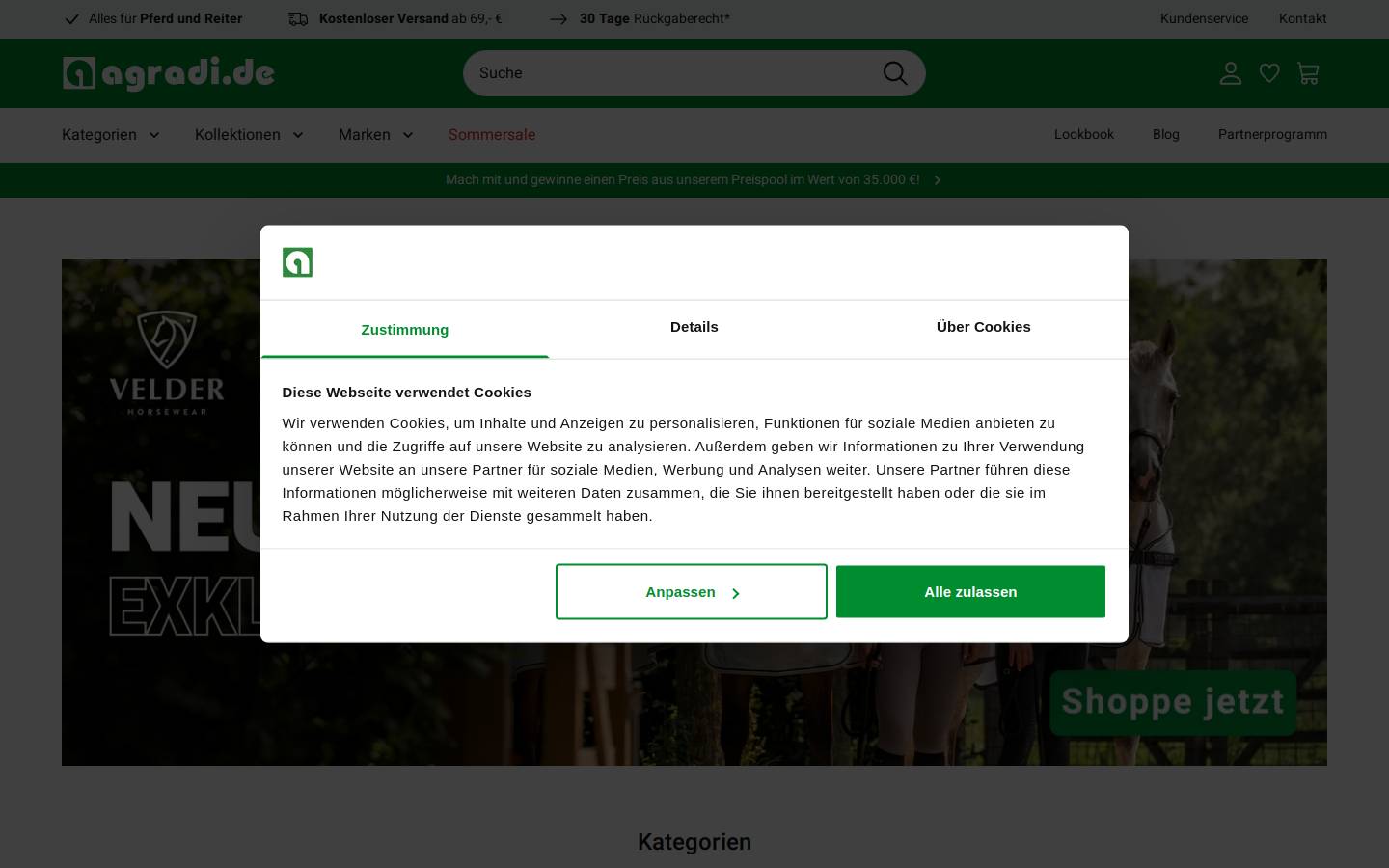 Agradi.de homepage screenshot