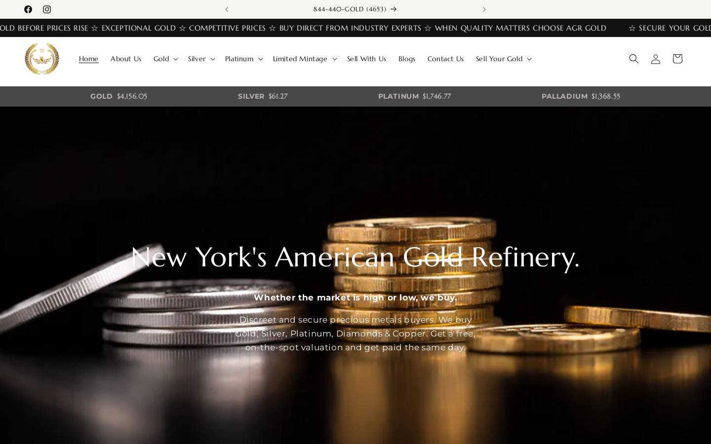 agrgold.com homepage screenshot